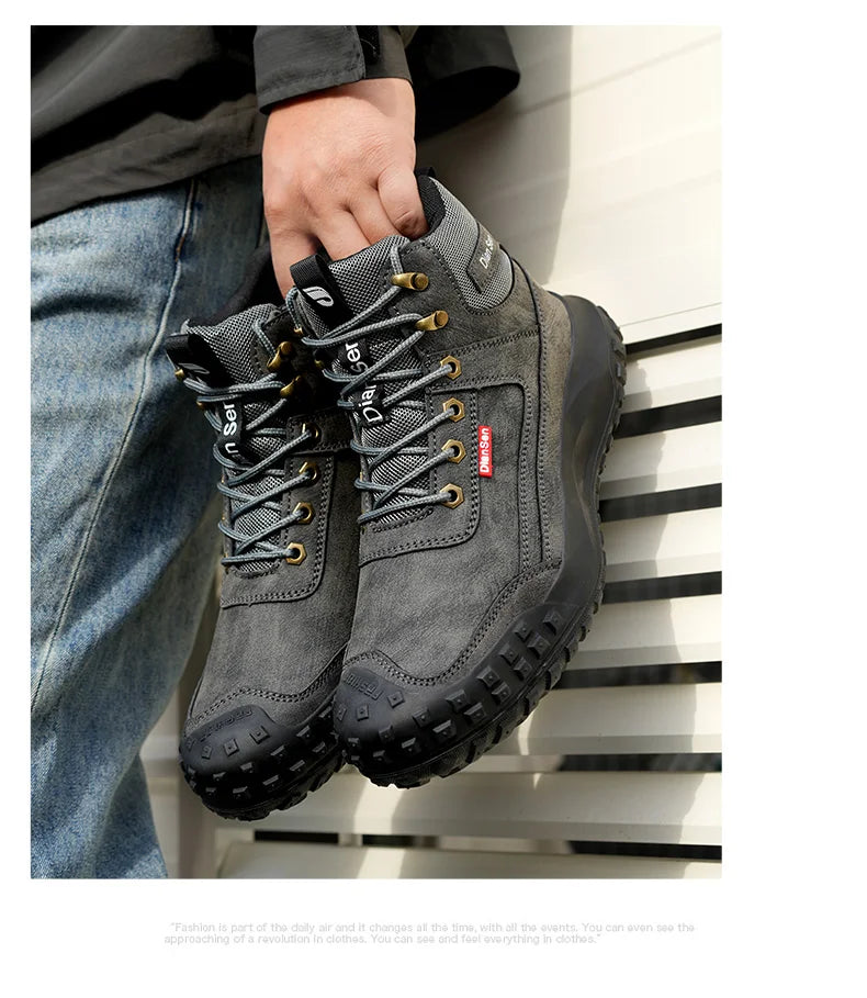 Men's Safety Work Boots Steel Toe Anti-smash Safety Shoes Wear-resisting Anti-Puncture Sole Fashionable Boots Forging Workshop