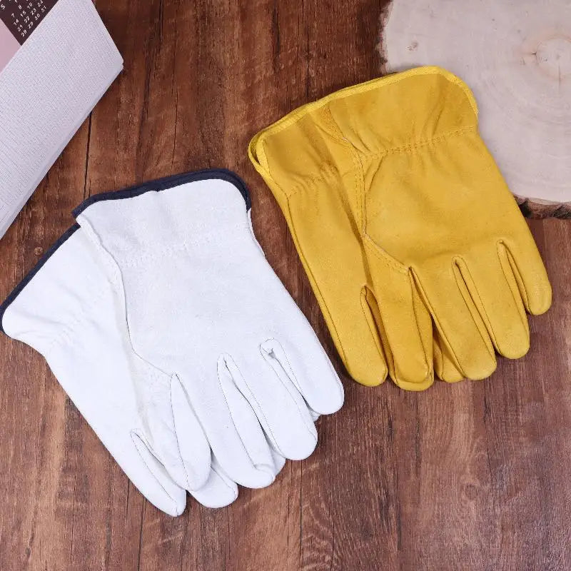 Work Gloves Sheepskin Leather Workers Work Welding Safety Protection Garden Sports Motorcycle Driver Wear-resistant Gloves