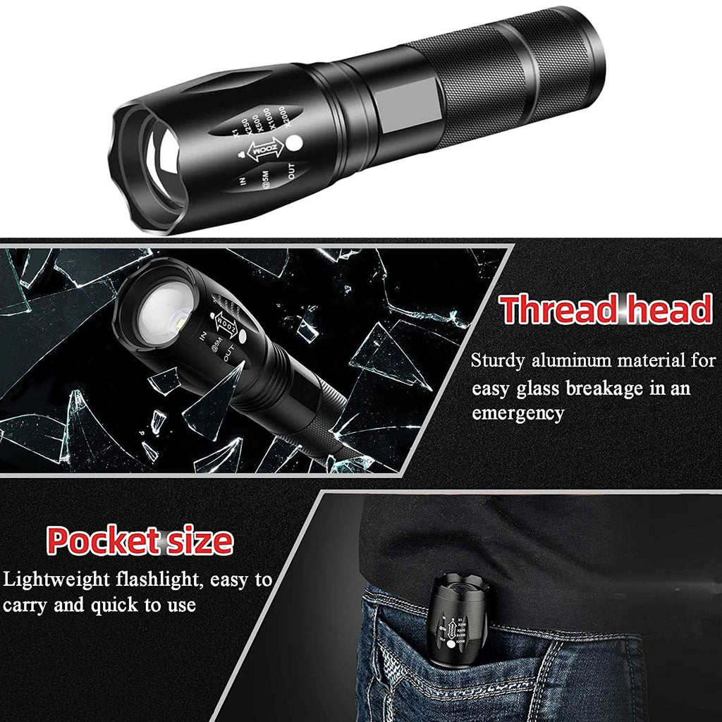 Powerful LED Flashlight Aluminum Alloy Portable Torch USB ReChargeable Outdoor Camping Tactical Flash Light