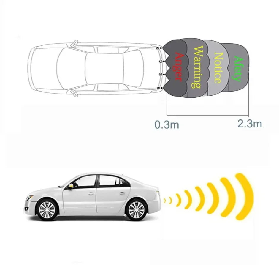4 Parking Sensors System Backup Radar Reverse  for Car  Auto Vehicle Garage Parktronic Kit Distance Detection Buzzer Warn