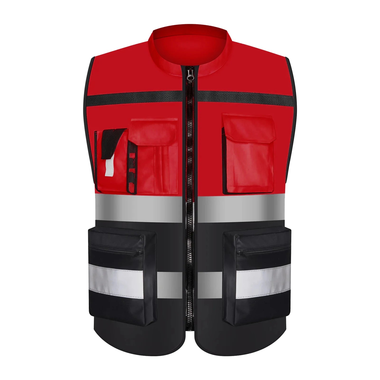 Custom Logo Safety Vest Hi Vis Vest Multi Pocket Construction Workwera ANSI Class 2 Standard Safety Volunteer Uniform