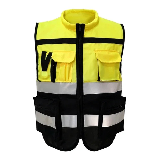 Custom Logo Safety Vest Hi Vis Vest Multi Pocket Construction Workwera ANSI Class 2 Standard Safety Volunteer Uniform