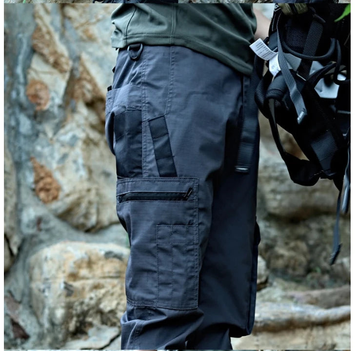 Men's Tactical Workwear Casual Pant Men Waterproof Cargo Pants Multi-pocket Wear-Resistant Outdoor Hiking Training Trousers