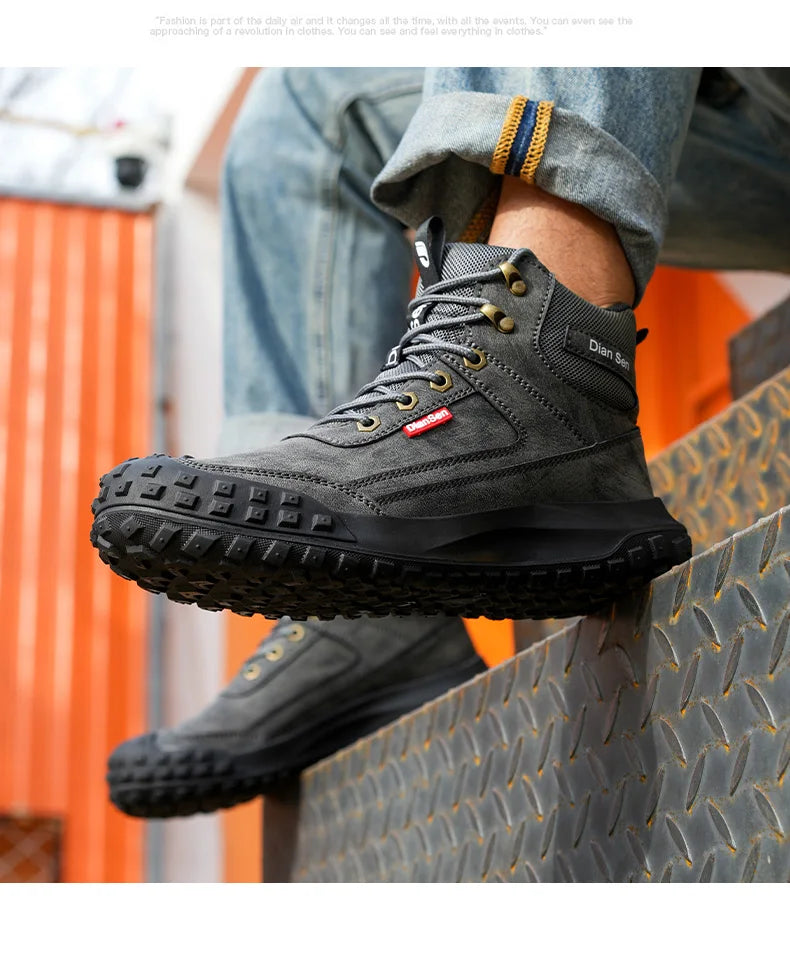 Men's Safety Work Boots Steel Toe Anti-smash Safety Shoes Wear-resisting Anti-Puncture Sole Fashionable Boots Forging Workshop