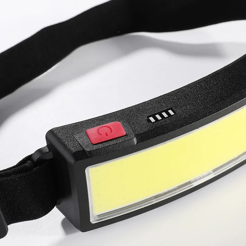 Powerful COB Headlamp Type-c/USB Rechargeable Head Flashlight Built-in Battery Outdoor Fishing Camping Lantern Waterproof Torch