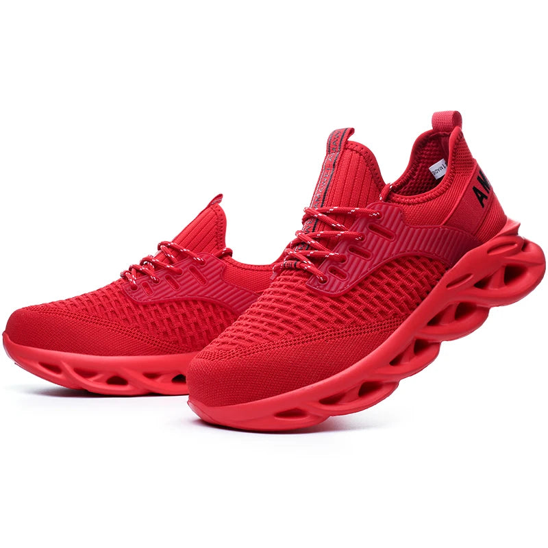 Safety Work Boots Men's Steel Toe Lightweight Breathable Construction Shoes Lace Up Adjustable Industrial Shoes Hiking Sneakers