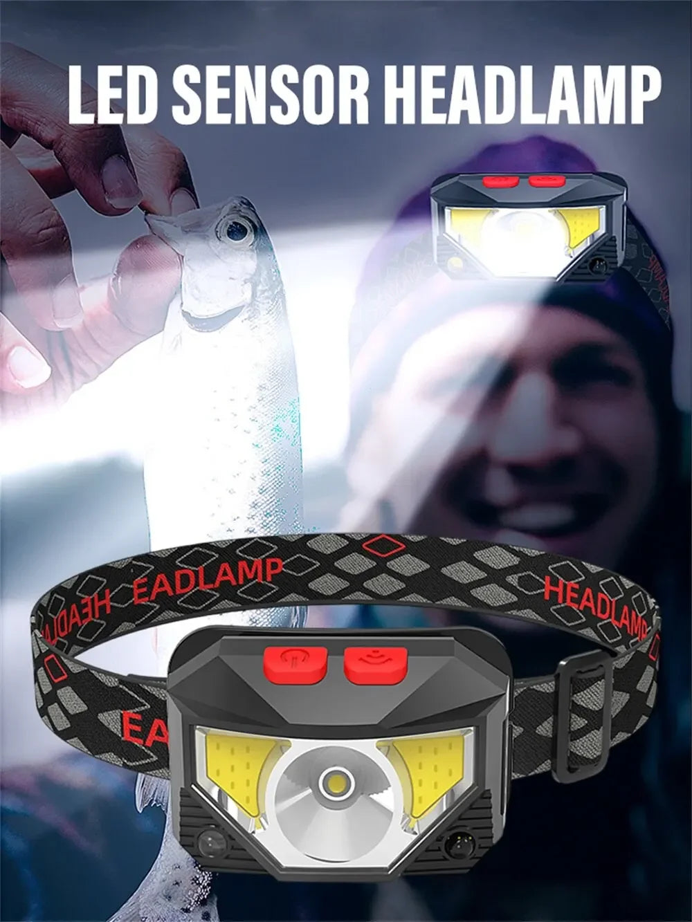 Powerful 5 LED Headlamp USB Rechargeable Headlamp Fishing Head Flashlight Waterproof Hunting Camping Outdoor Run Hiking Light