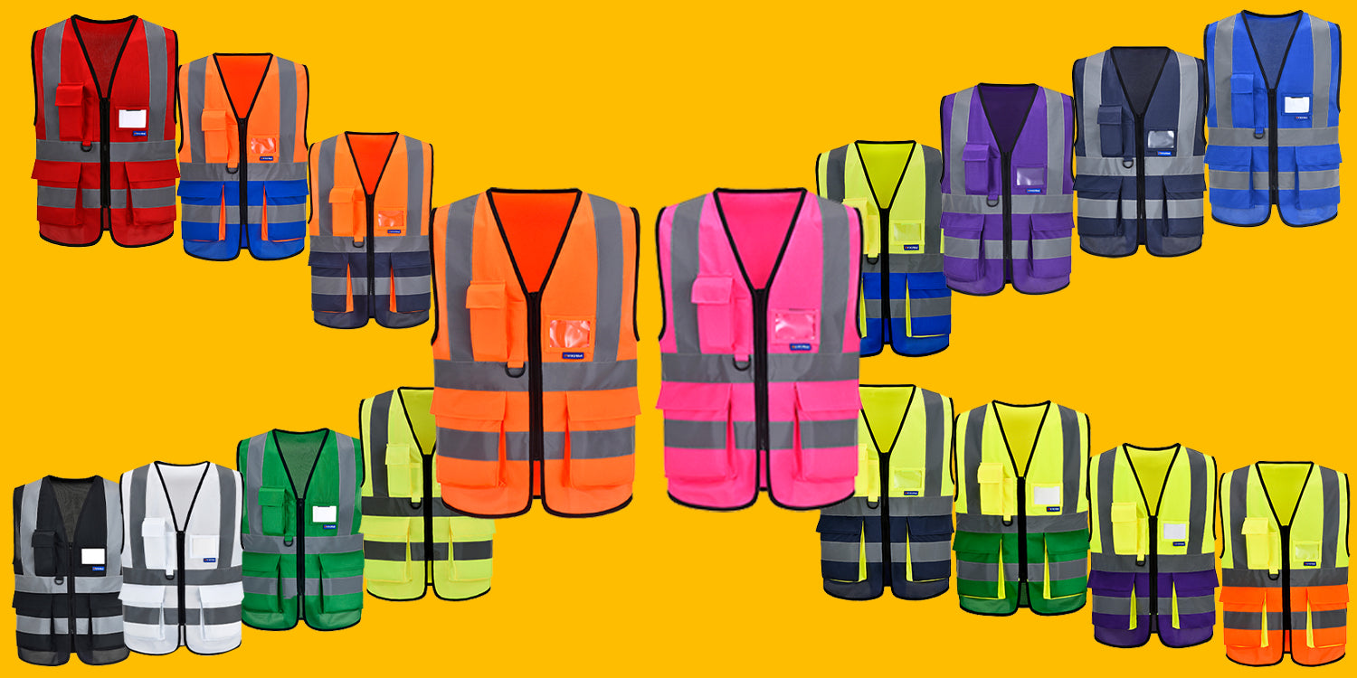 AYKRM High Visibility Reflective Vest  Safety Zip Pocket Hi Viz Security Waistcoats Multi Customized Logo Construction
