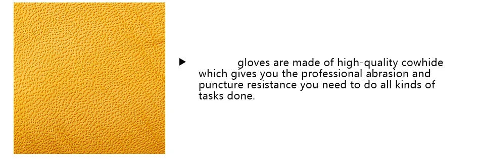 1 Pair Work Gloves Welding Working Gloves Cowhide Leather Palm Safety Protective Garden Mechanical Repaire Gloves Wear-resisting