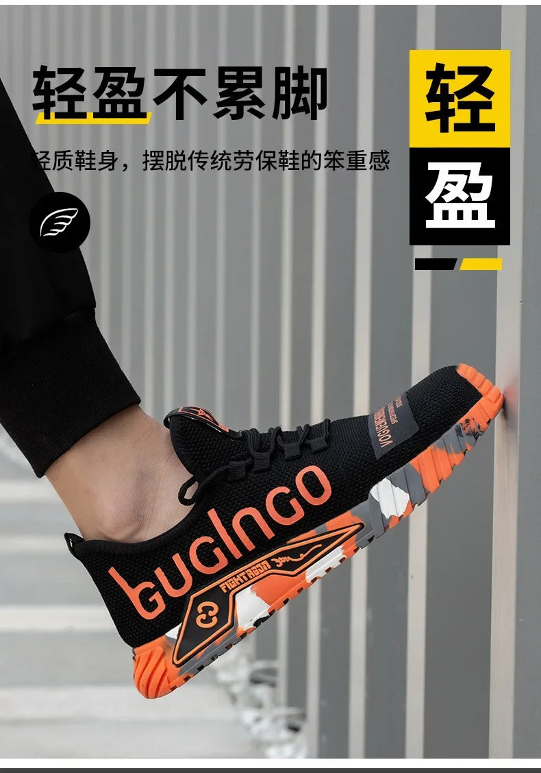 Ankle Boots Safety Shoes with Steel Toe Cap Work Sneakers Men Women Work Shoes Puncture-Proof Work Safety Boots Safety Footwear.