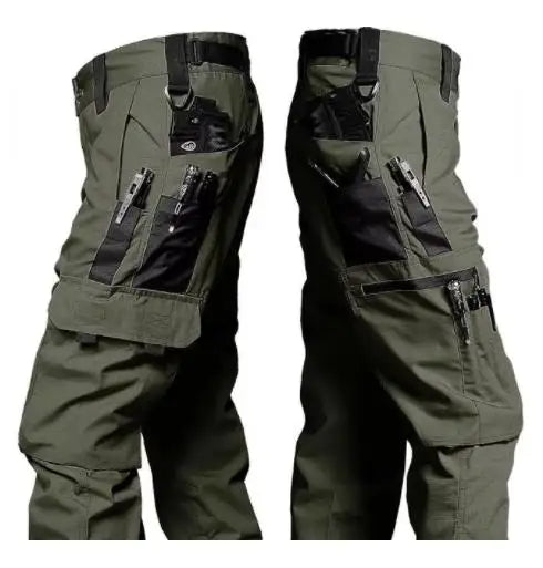 Men's Tactical Workwear Casual Pant Men Waterproof Cargo Pants Multi-pocket Wear-Resistant Outdoor Hiking Training Trousers