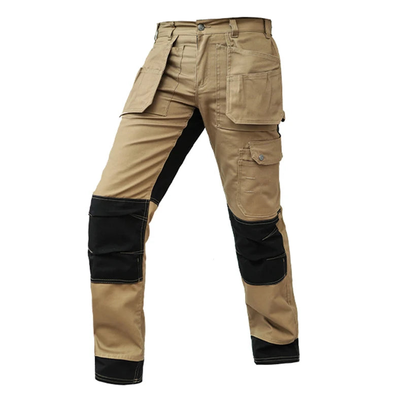 Cotton Working Pants Men Workwear Multi Pockets Cargo Pants Work Trousers Men with Knee Pads Workers Electrician Pants