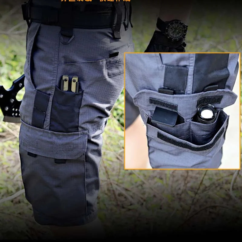 Men's Tactical Workwear Casual Pant Men Waterproof Cargo Pants Multi-pocket Wear-Resistant Outdoor Hiking Training Trousers