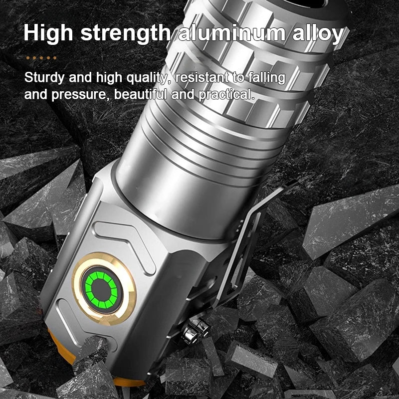 LED Strong Light Flashlight Rechargeable Multi functional For Long Range Portable Outdoor Home Mini Flashlight Cap Clip Light