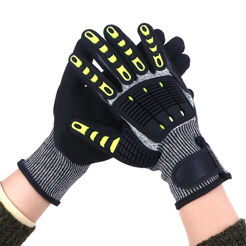Safety Anti Vibration Safety Work Gloves Wear-resistant And Cut-resistant Mechanics Protective Work Gloves