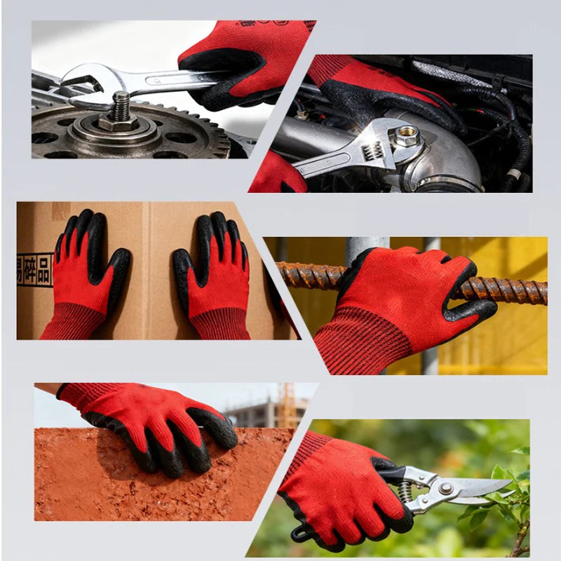 1/3/5/10/12/24 pairs of safety work gloves, used for construction,  transport，warehouse, gardening, and landscape work