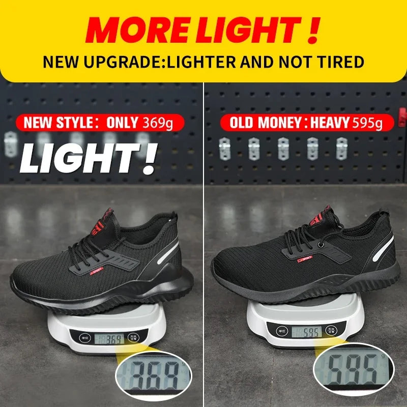 Men's Steel Toe Safety Boots Anti Smashing Work Shoes Safety Shoes Men's Work Anti Smashing Anti Slip Protection Safety Shoes