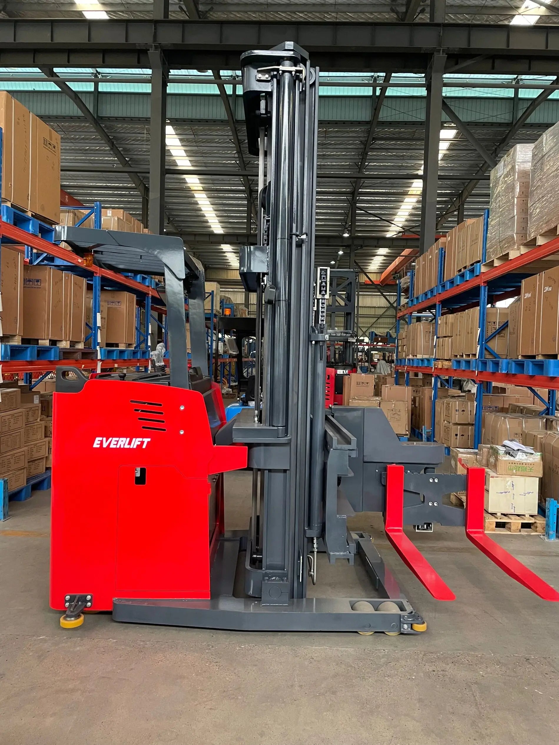 Narrow Aisle Forklift  Electric 3 Way Pallet Stacker 1ton 1.5 Ton VNA Forklift with AGV System Optional Lithium Battery