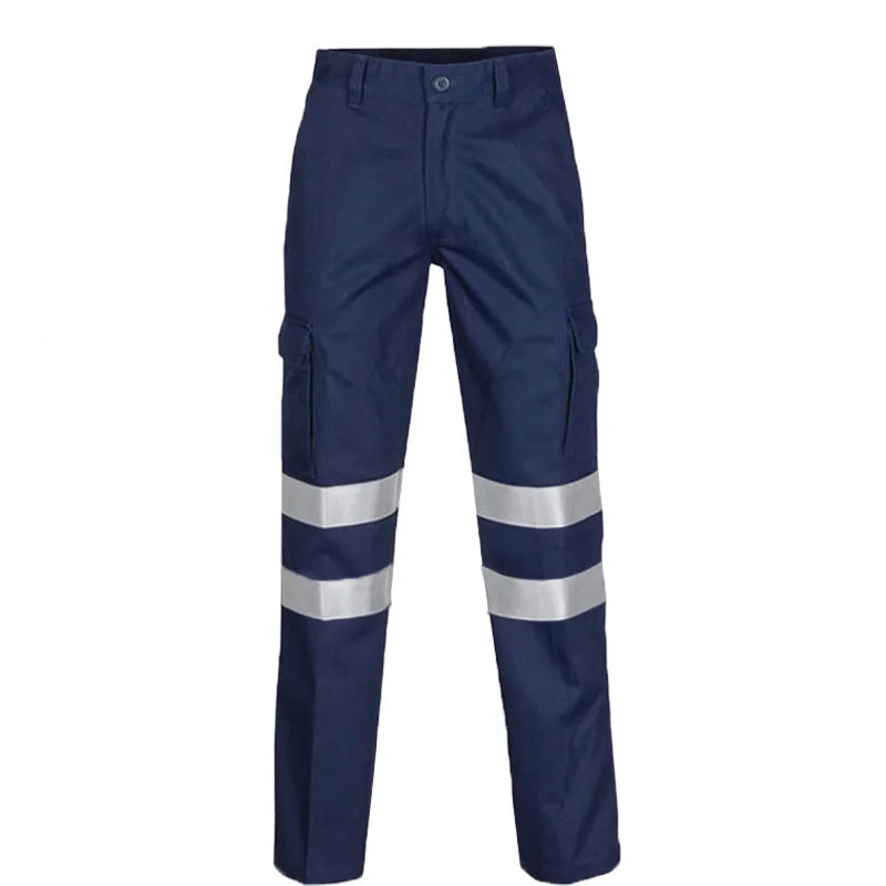 Hi Vis Shirt for Men Long Sleeve Cotton Work Shirt Pockets Safety Reflective Working Shirt High Visibility Workwear