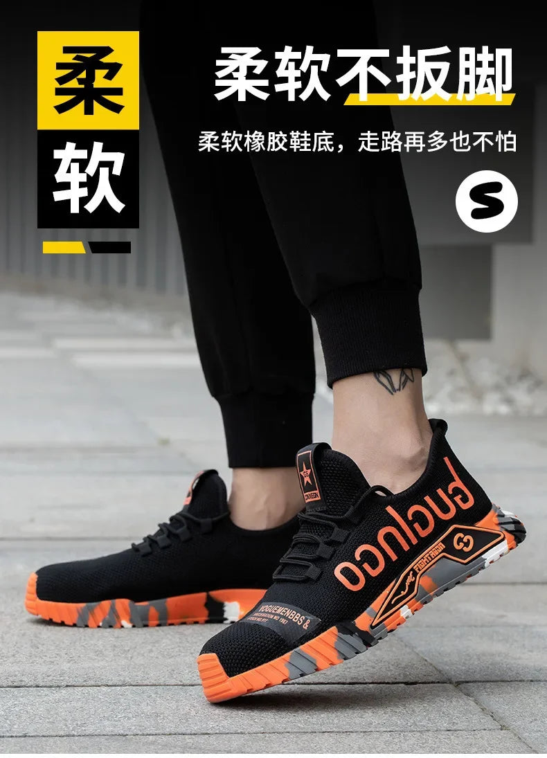 Ankle Boots Safety Shoes with Steel Toe Cap Work Sneakers Men Women Work Shoes Puncture-Proof Work Safety Boots Safety Footwear.