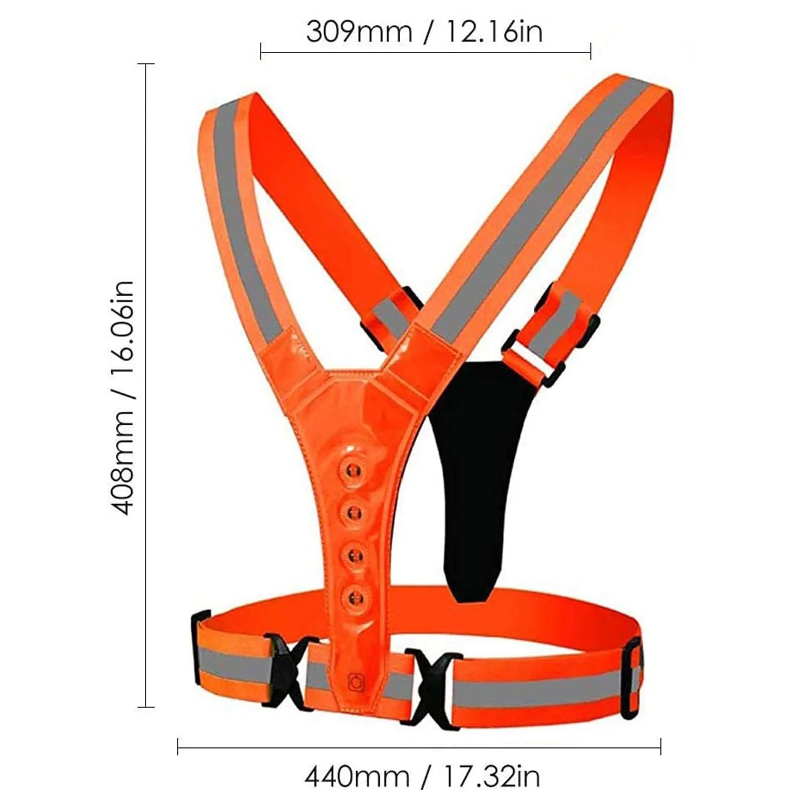 LED Reflective Running Vest Adjustable Elastic Flashing LED High Visibility Reflective Vest Cycling Security Vest for Running an