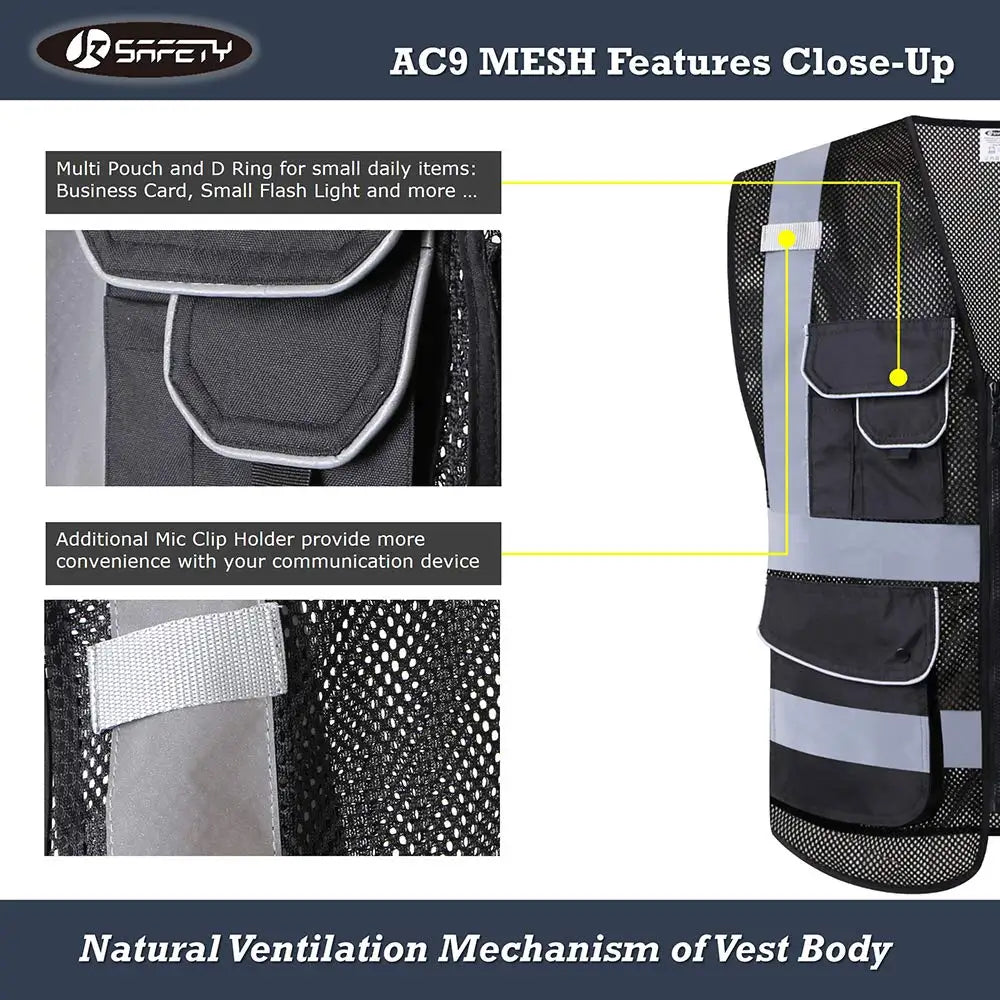 High Visibility Signal Vest Work Safety Jacket Reflective Safety Vest To Work For Men Luminous Vest Fluorescent