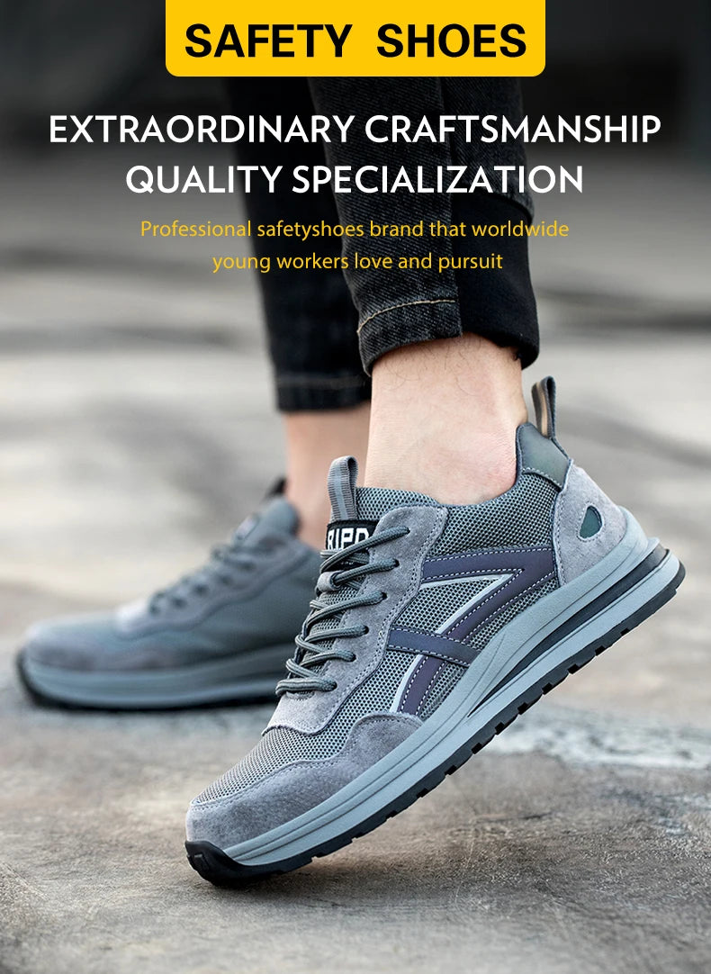 Safety Boots Working Shoes For Men Steel Toe Lightweight Footwear Security
