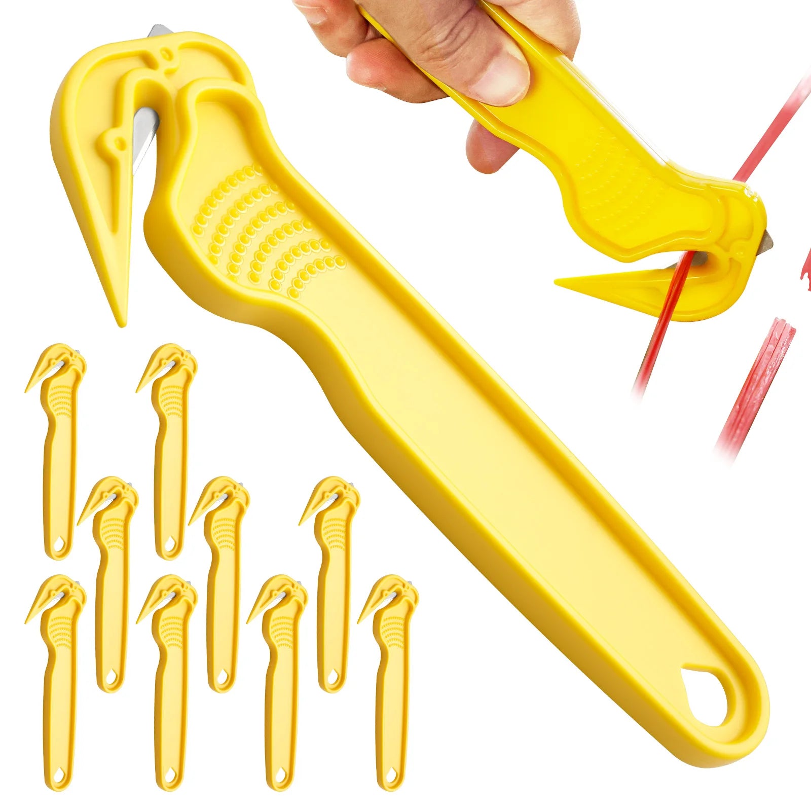 20/10 Pcs Film Safety Cutter Efficient Safety Box Cutters Multi-functional Package Opener Tools Tape Splitter for Shrink Wrap
