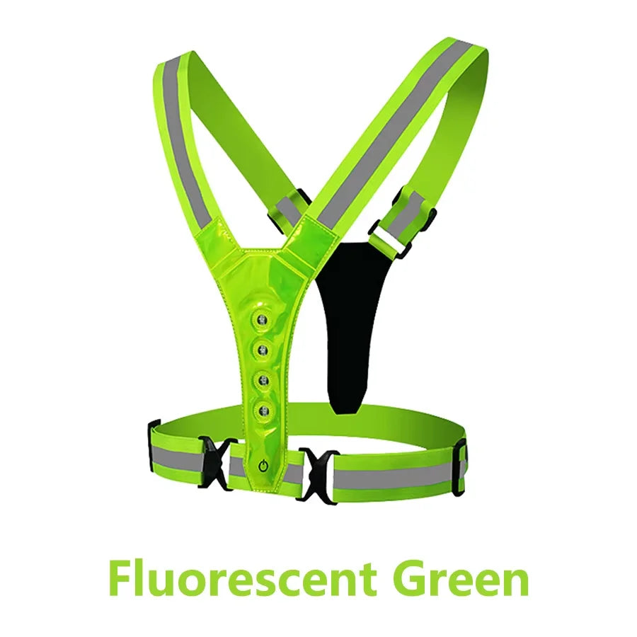 Adjustable Lightweight Safety Vest for Night Walking Running Cycling - Outdoor High Visibility Gear with Safety Straps