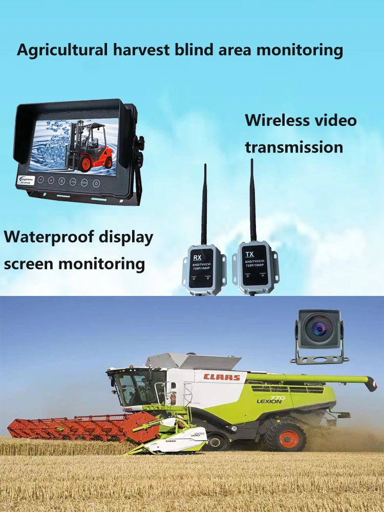 Forklift Wireless Waterproof Display Surveillance Camera HD AHD720P960P1080P Full Color Wide Angle Rear View Truck Truck 12V24V