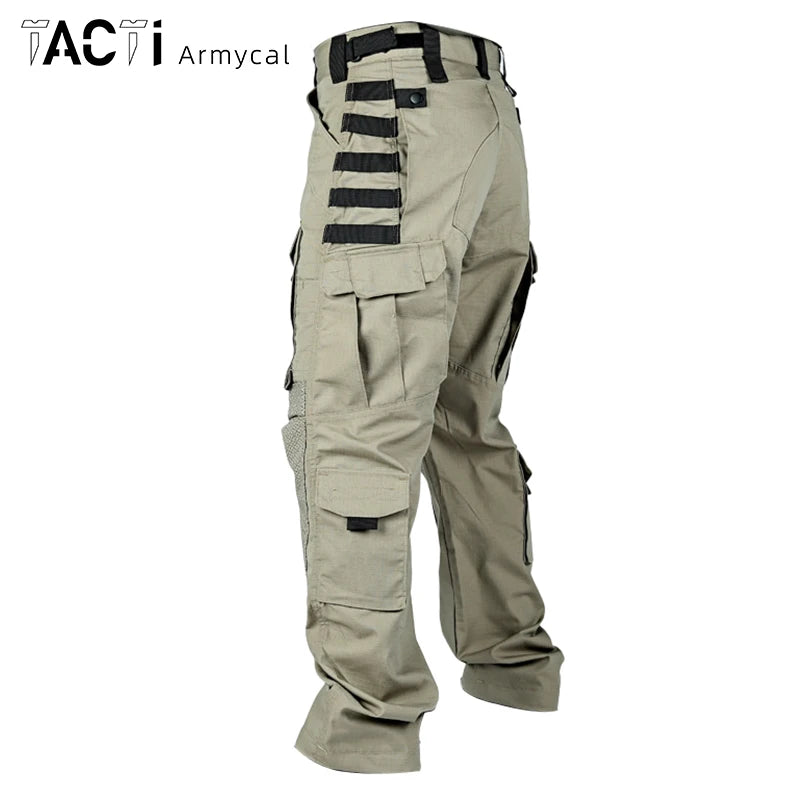 Cargo Pants Men Tactical Trousers Casual Multi Pockets Waterproof Pant Wear-Resistant Casual Trousers Outdoor Hiking Work Man