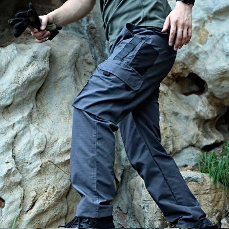 Men's Tactical Workwear Casual Pant Men Waterproof Cargo Pants Multi-pocket Wear-Resistant Outdoor Hiking Training Trousers