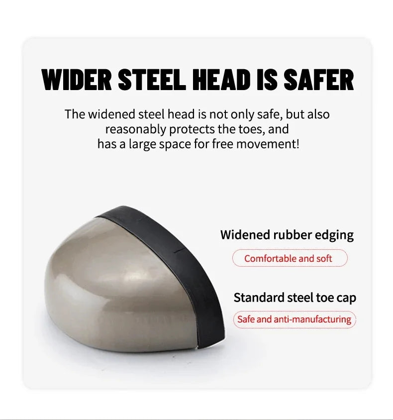 Men's Steel Toe Safety Boots Anti Smashing Work Shoes Safety Shoes Men's Work Anti Smashing Anti Slip Protection Safety Shoes
