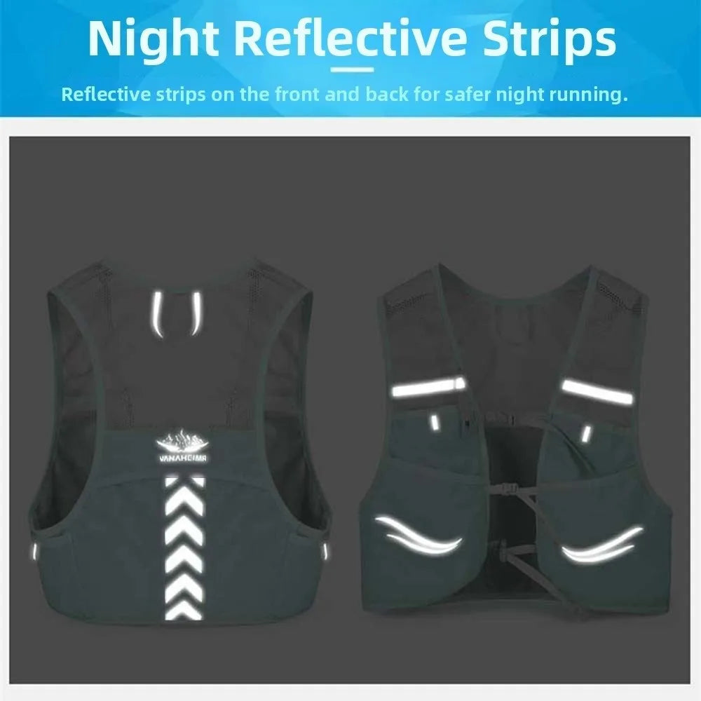High Visibility Reflective Vest Bag Lightweight Security Night Running Bag Breathable Fluorescent Color Safety Reflective Vest