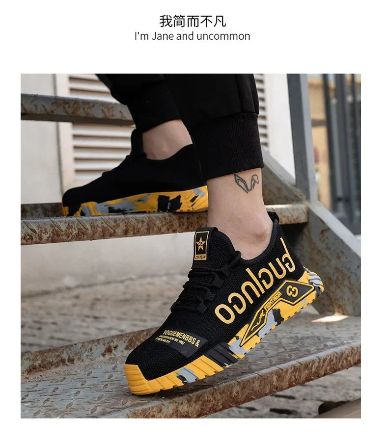 Ankle Boots Safety Shoes with Steel Toe Cap Work Sneakers Men Women Work Shoes Puncture-Proof Work Safety Boots Safety Footwear.