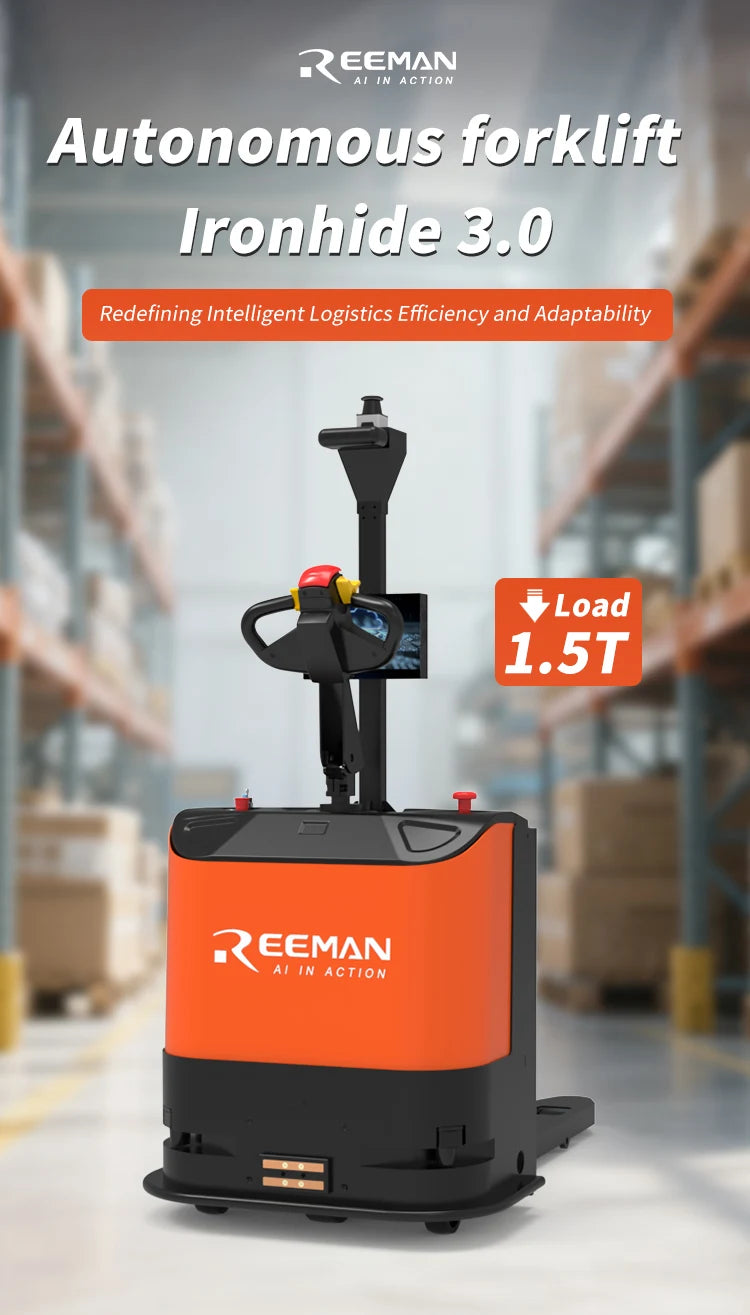 Smart Forklift Autonomous Unmanned Forklift 1.5t Electric Pallet Stacker Forklift Robot Warehouse Stacking Truck