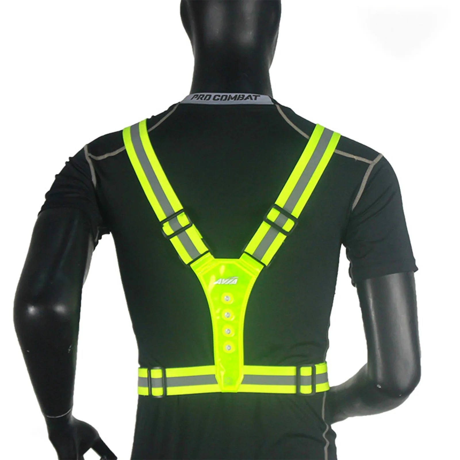 LED Reflective Running Vest Adjustable Elastic Flashing LED High Visibility Reflective Vest Cycling Security Vest for Running an