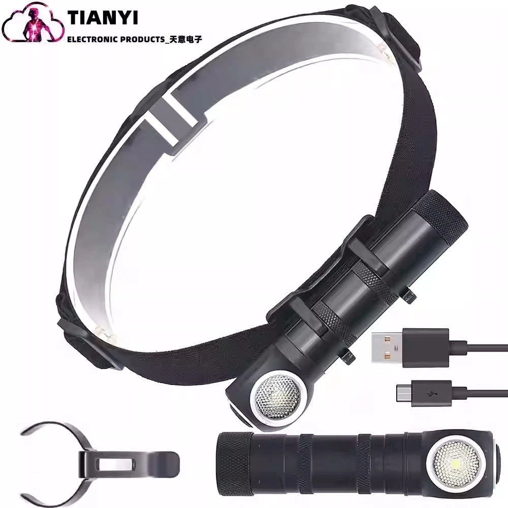 High-brightness outdoor corner headlamp with strong light, made of aluminum alloy and waterproof, suitable for camping or mainte