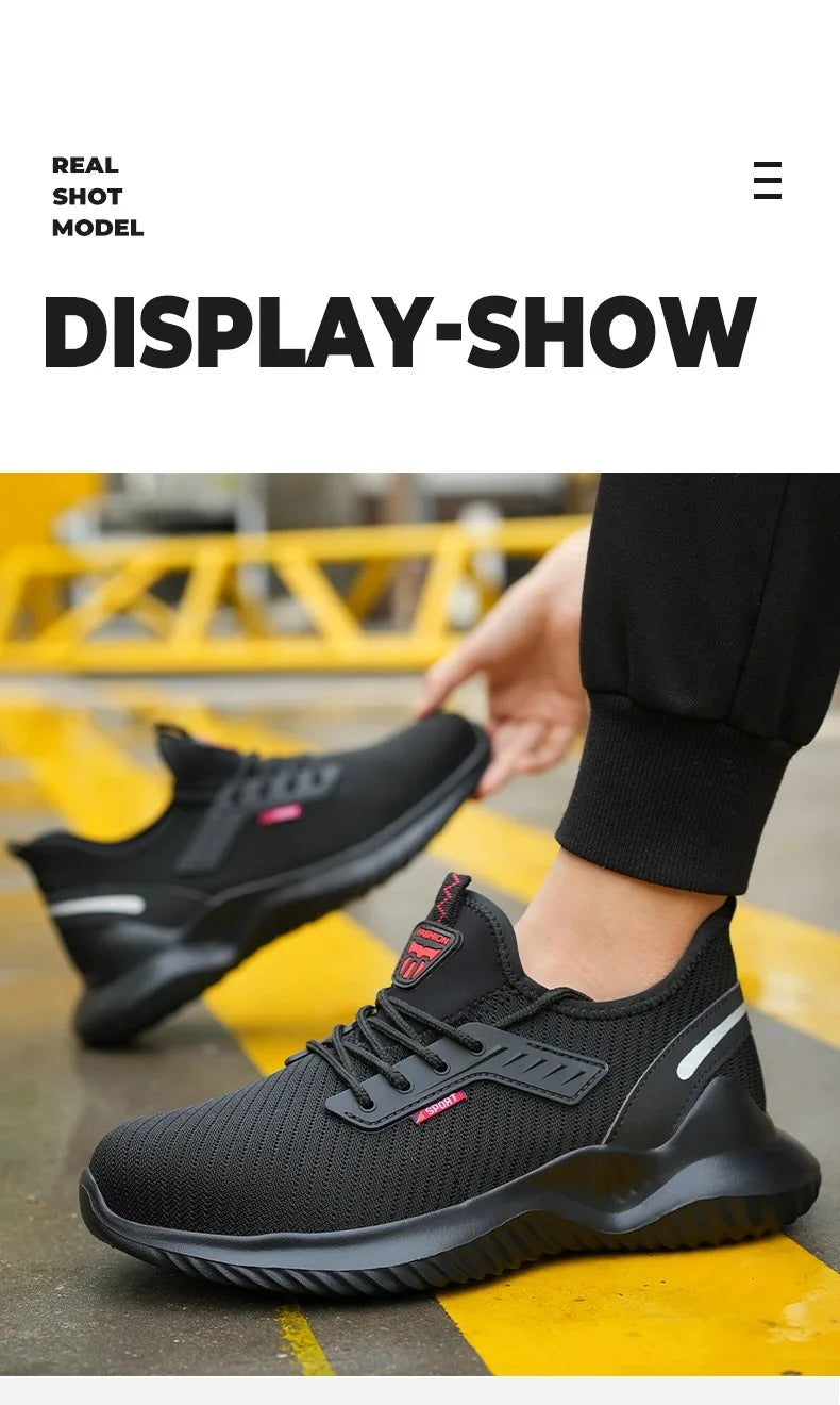 Men's Steel Toe Safety Boots Anti Smashing Work Shoes Safety Shoes Men's Work Anti Smashing Anti Slip Protection Safety Shoes