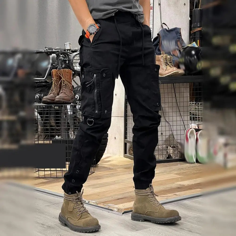 Cargo Pants for Mens Elastic Casual Trousers Zipper Multi Pocket Joggers Male Trousers Work Pants Jogging Pants