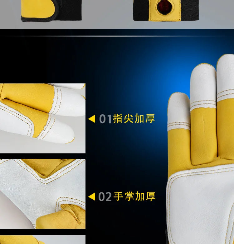 1 Pair Safety Work Gloves Builder Gloves Gardening Gloves Light-Duty Mechanic Gloves  Sheepskin Works Gloves for M/L/XL/XXL
