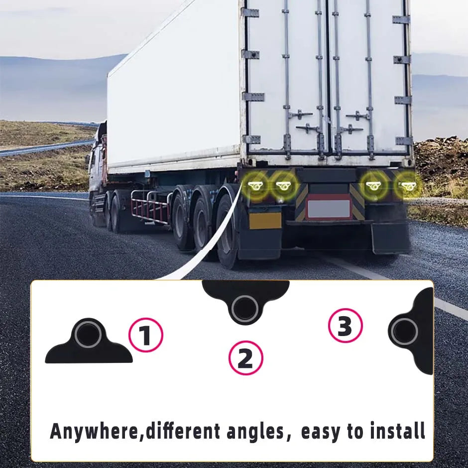 24V Parking Sensor 4 Kit Truck Parktronic Reversing Backup Radar Display For Van Rv Lorry Trailer Detector Voice Beep Alarm Bus