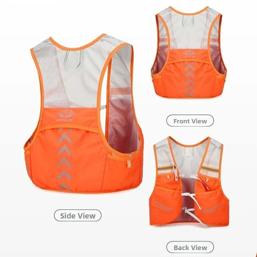 High Visibility Reflective Vest Bag Lightweight Security Night Running Bag Breathable Fluorescent Color Safety Reflective Vest