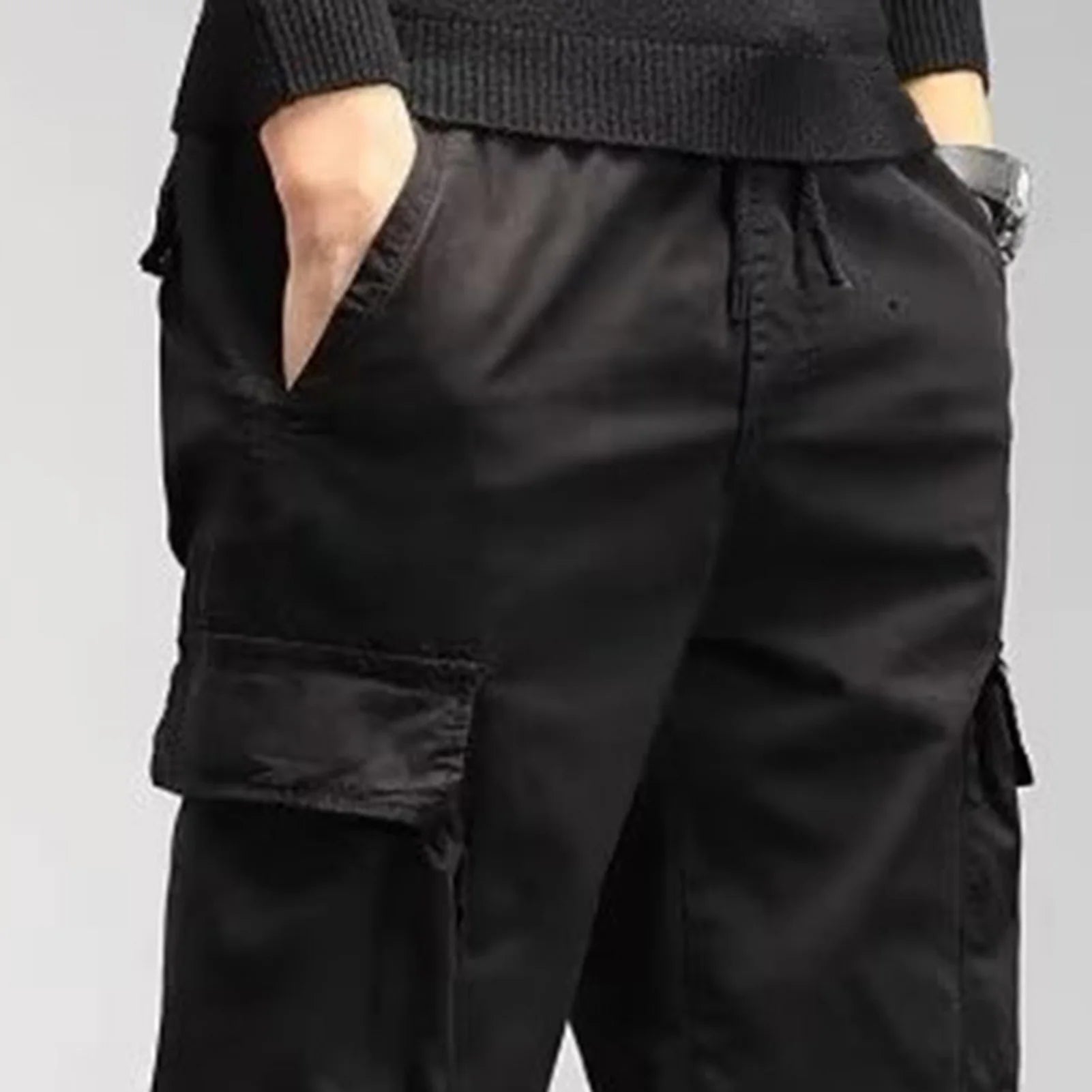 Cargo Pants for Mens Elastic Casual Trousers Zipper Multi Pocket Joggers Male Trousers Work Pants Jogging Pants