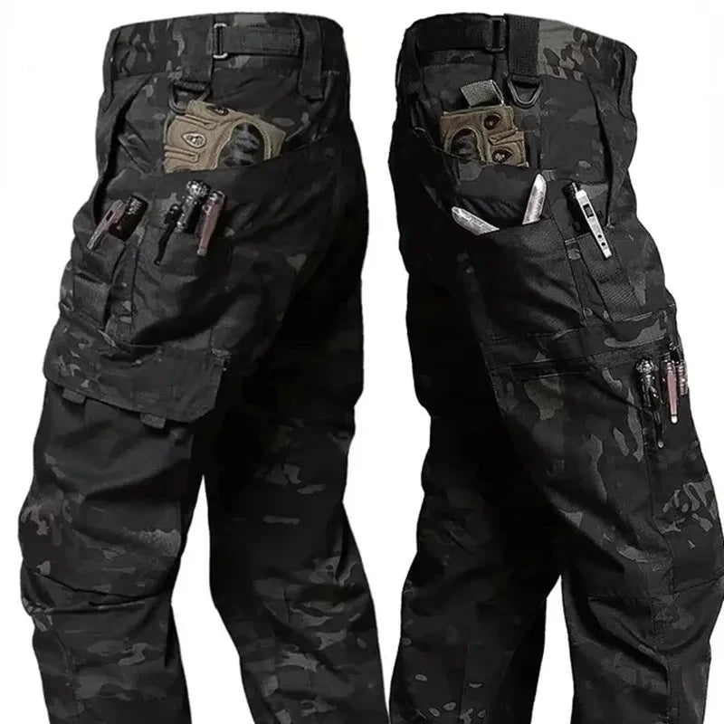 Men's Tactical Workwear Casual Pant Men Waterproof Cargo Pants Multi-pocket Wear-Resistant Outdoor Hiking Training Trousers
