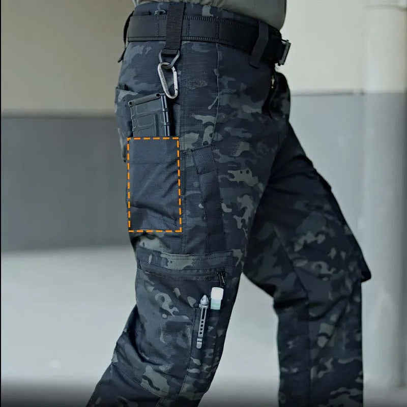 Men's Tactical Workwear Casual Pant Men Waterproof Cargo Pants Multi-pocket Wear-Resistant Outdoor Hiking Training Trousers