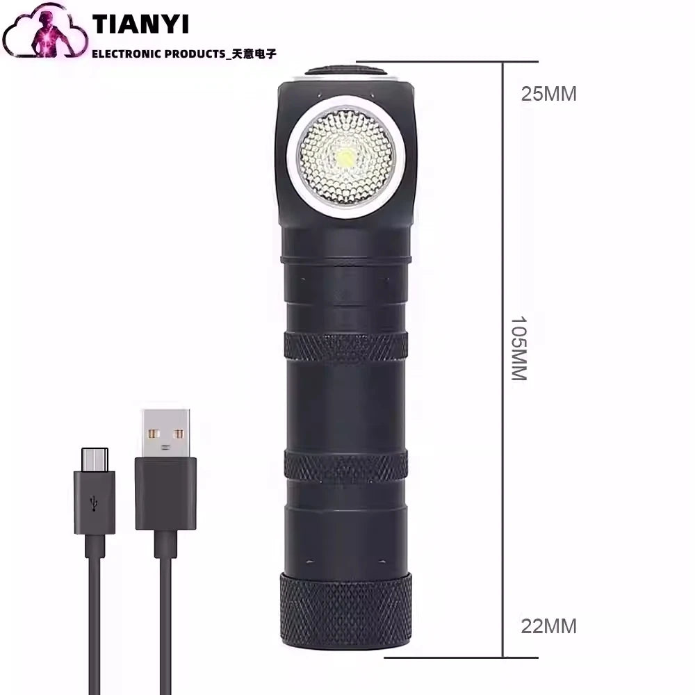 High-brightness outdoor corner headlamp with strong light, made of aluminum alloy and waterproof, suitable for camping or mainte