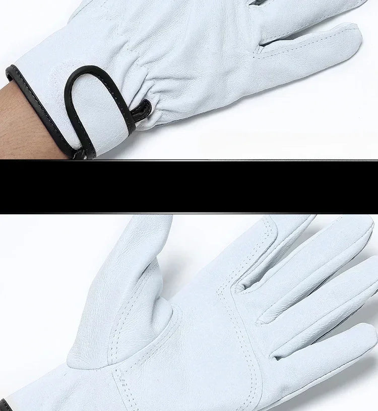 Work gloves sheepskin leather workers work welding safety  garden sports motorcycle driver wear-resistant