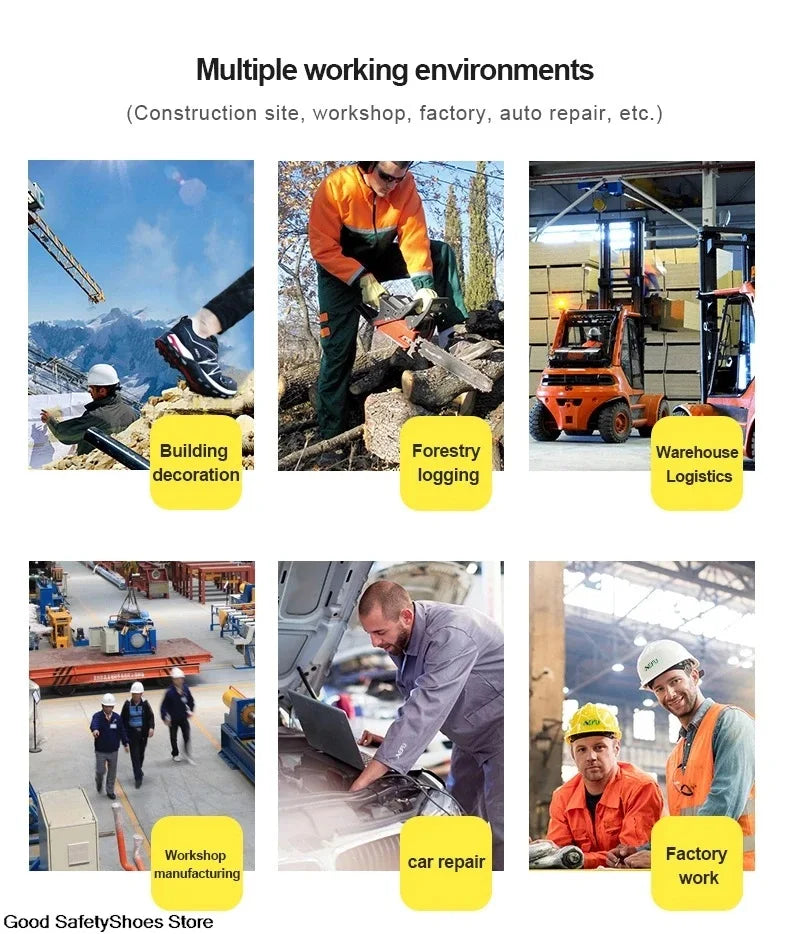 Steel Toe Work Shoes Woman Anti-Puncture Safety Shoes High top Safety Shoes Men Work Safety Boots Man Outdoor Security Boots