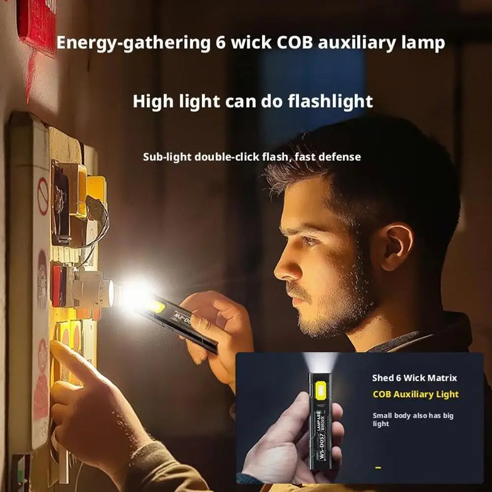 Outdoor LED Flashlight 550Lm Portable Mini Torch Light Pocket Lantern Flood Work Light with 5 Modes